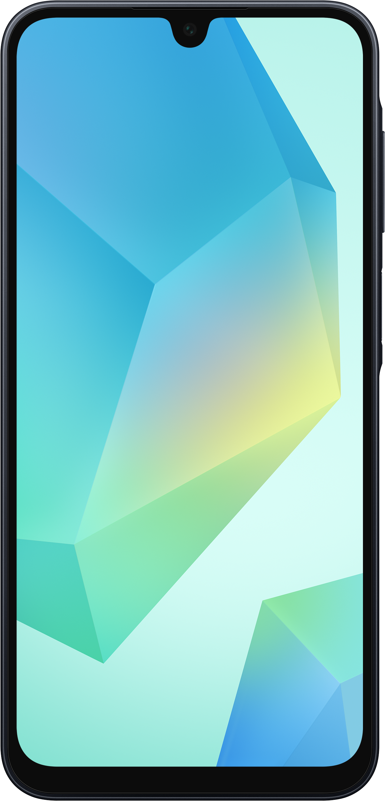 Un telefono cellulare con uno schermo blu e giallo.