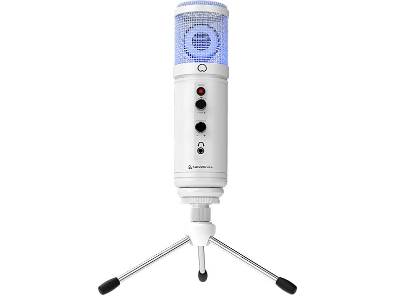 Micrófono - Newskill Kaliope Ivory, Con RGB, Gaming, Cardioide, Blanco
