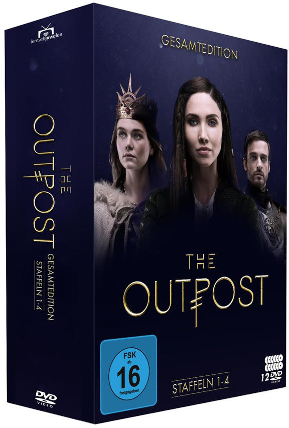 DVD-Box-Set für die Serie The Outpost. Auf dem Cover sind drei Personen und der Serientitel abgebildet.