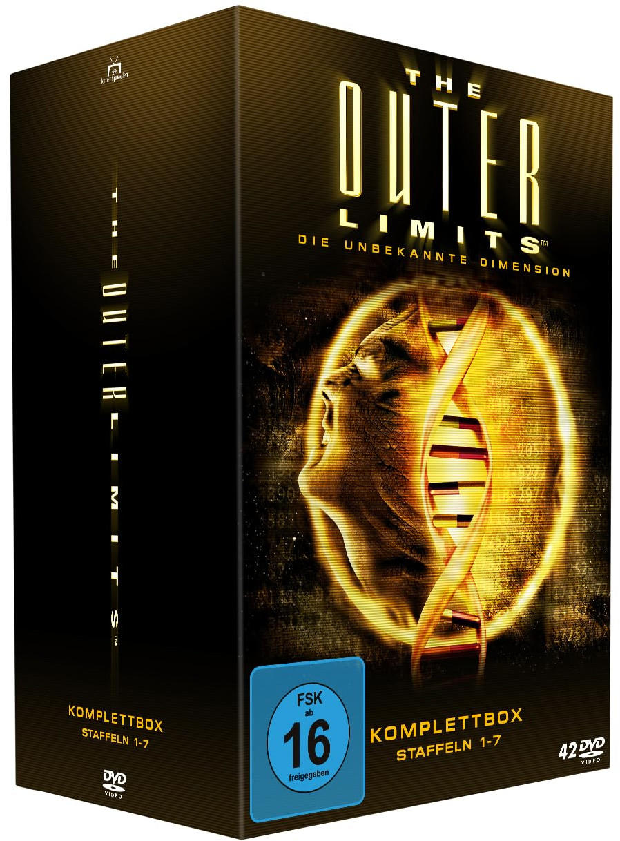 Box-Set von "The Outer Limits" mit Text und abstraktem Bild.