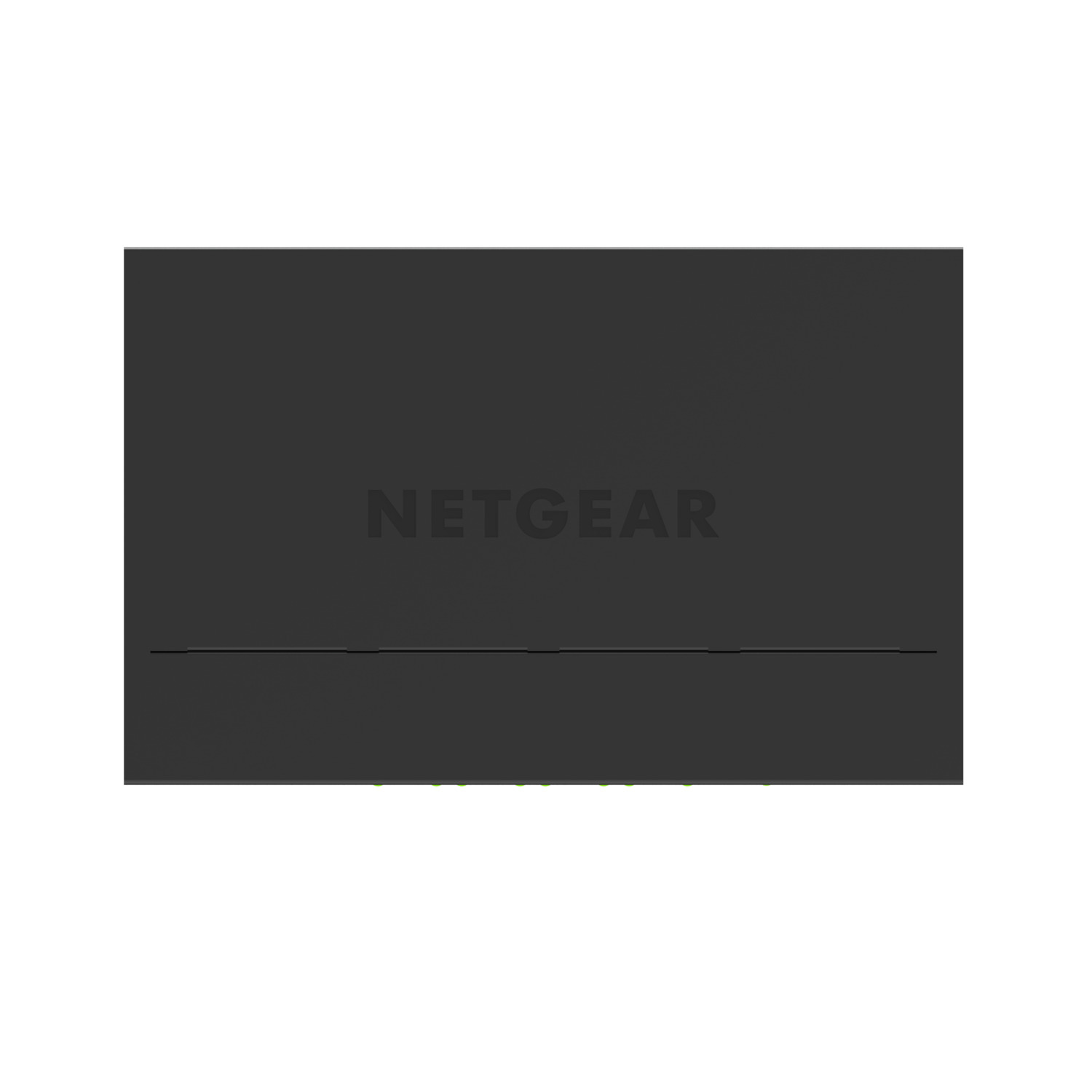 Routeur Netgear noir avec texte blanc sur fond blanc.
