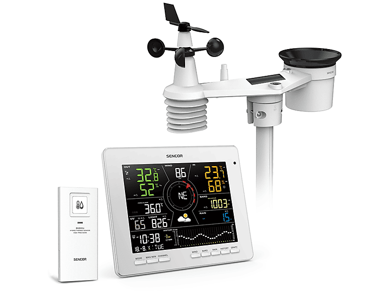SENCOR SWS 16600 SH okos meteorológiai állomás wifivel, fehér