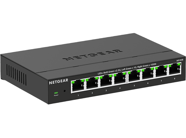 Netgear Switch 8-port Multi-gigabit 2.5g Ethernet Unmanaged Zwart (ms308-100eus)