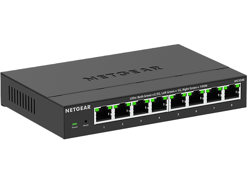 Netgear Switch 8-port Multi-gigabit 2.5g Ethernet Plus Zwart (ms308e-100eus)