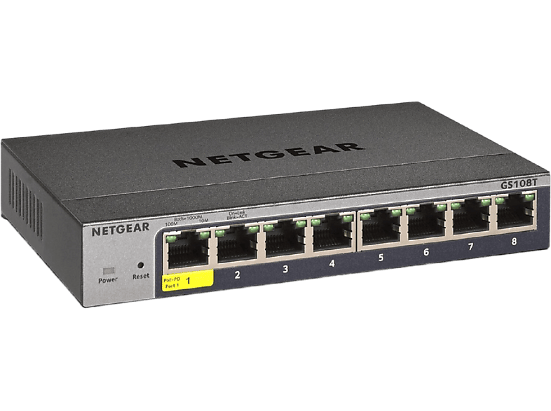 Netgear Smart Switch 8-port Gigabit Ethernet Cloud Management Grijs (gs108t-300pes)