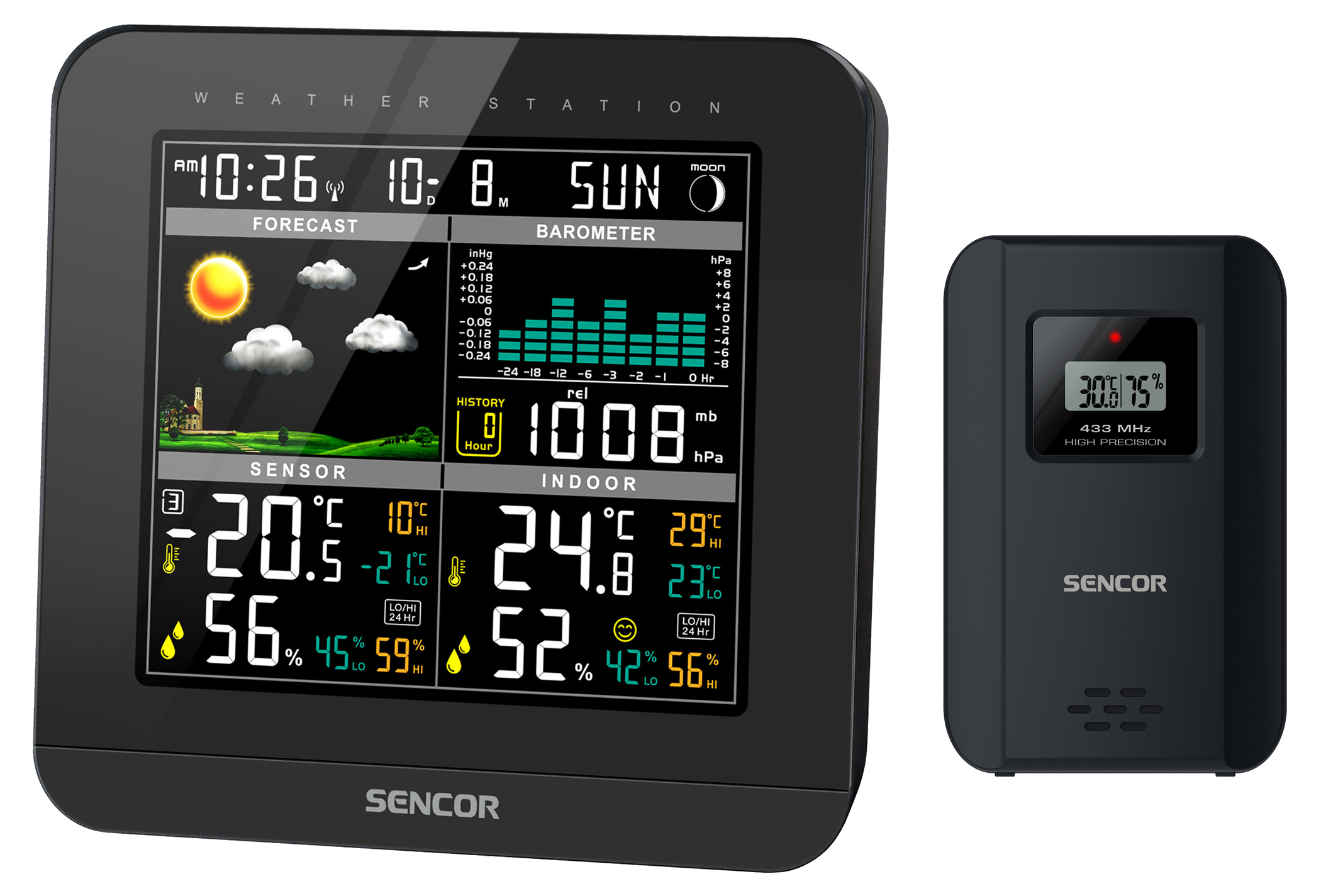 SENCOR SWS 5800 Időjárás állomás, fekete