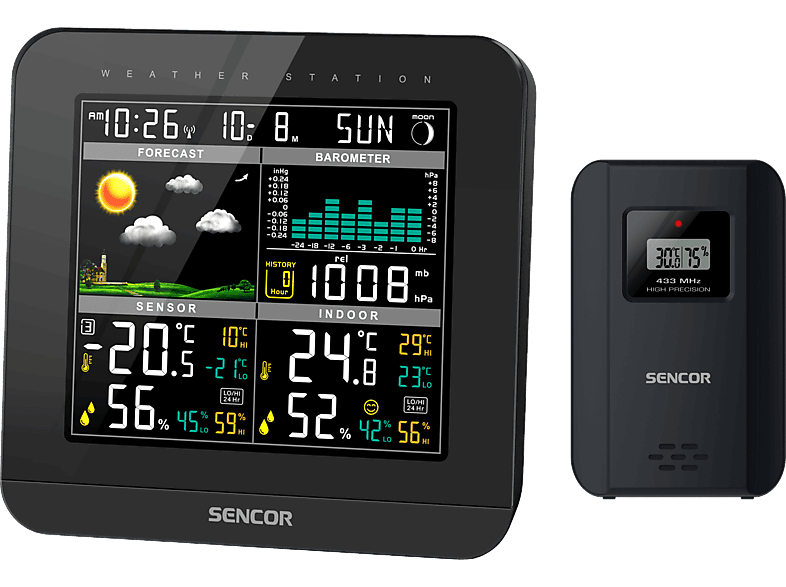 SENCOR SWS 5800 Időjárás állomás, fekete