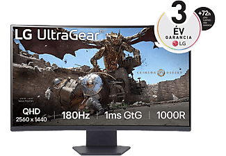 LG UltraGear 32GS60QC-B 32'' Ívelt QHD 175 Hz 16:9 FreeSync VA LED Gamer Monitor