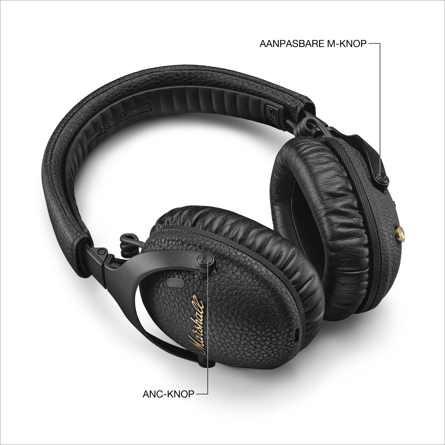 Marshall Major III vervangende hoofdband pads compatibel met Major III 3, IV 4 Heaphones - comfortabel eiwitleer en zacht traagschuim (zwart