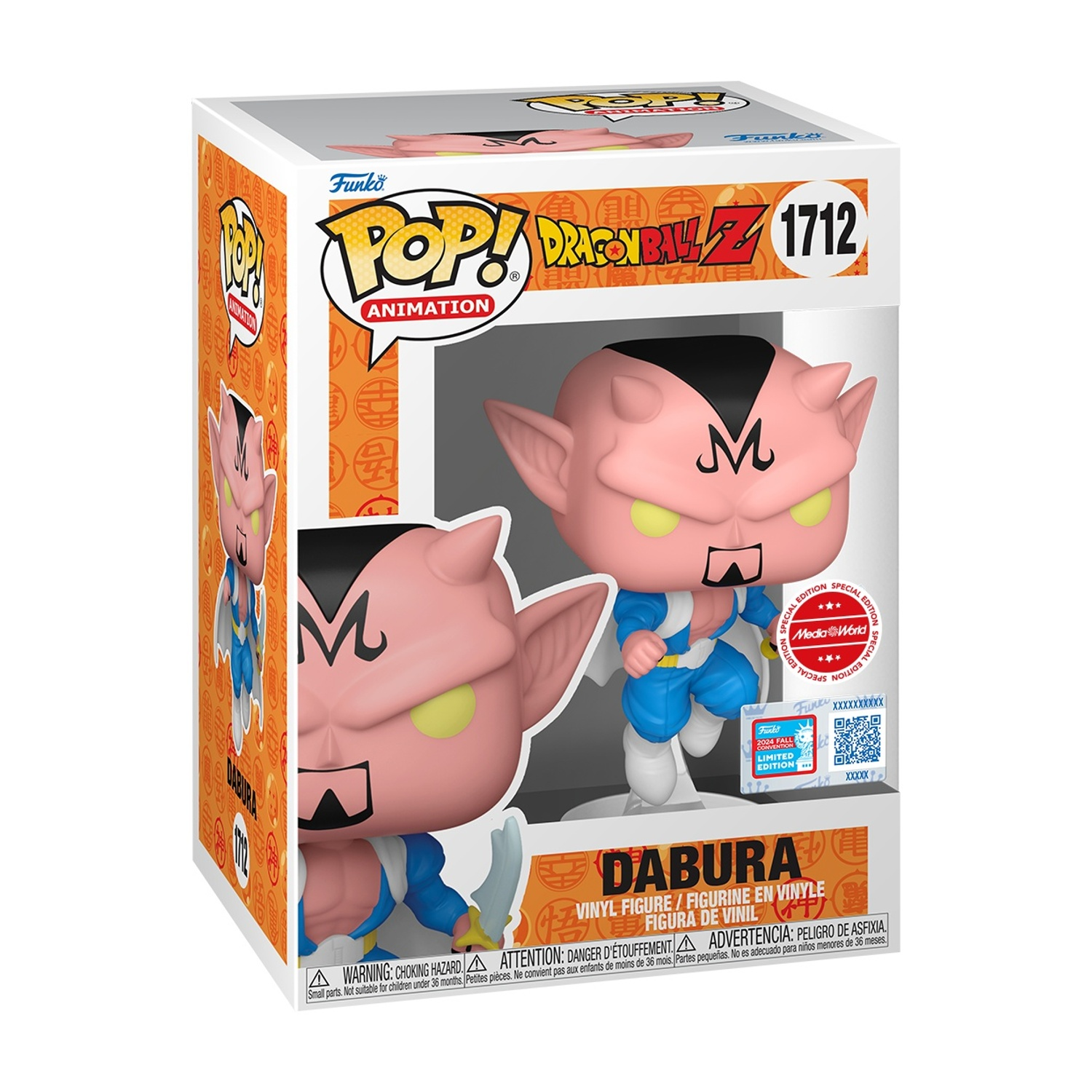 Figura di Dabura Funko Pop in una scatola con testo.