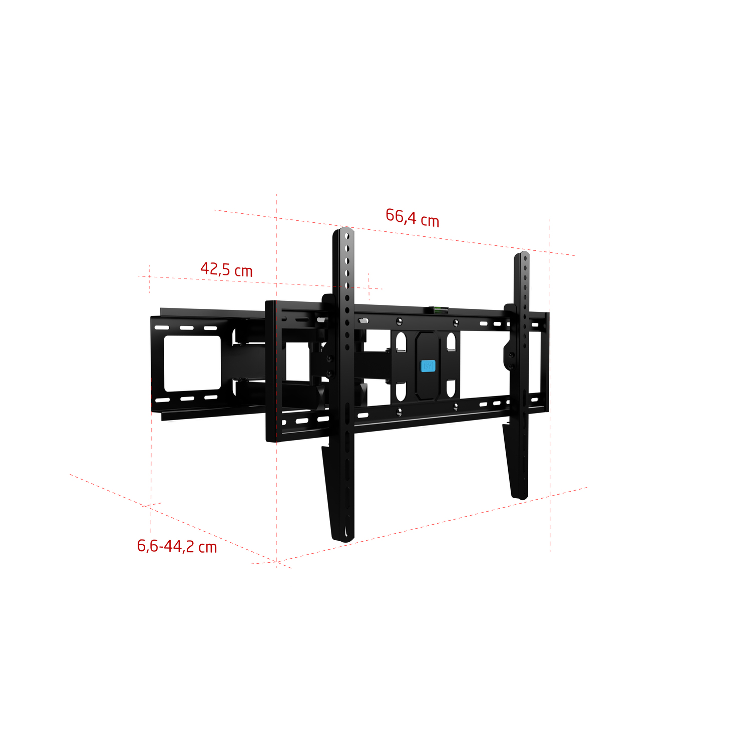 Ergosolid TV muurbeugel draaibaar robuust voor 45-75 inch LED LCD TV muurbeugel met VESA max 600 x 400 mm tot 45,5 kg TÜV GS 2020-P6 zwart