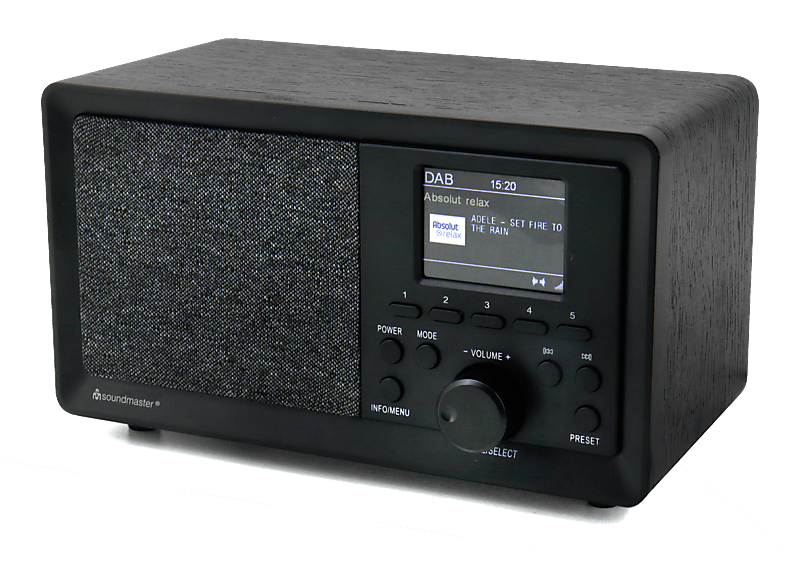 Soundmaster DAB350SW DAB+/UKW-RDS Radio mit Farbdisplay, Senderspeichertasten; DAB+ Radio