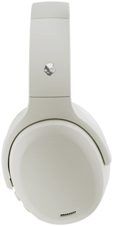 Fehér Skullcandy fejhallgató. A fejhallgató felülről lefelé látható.