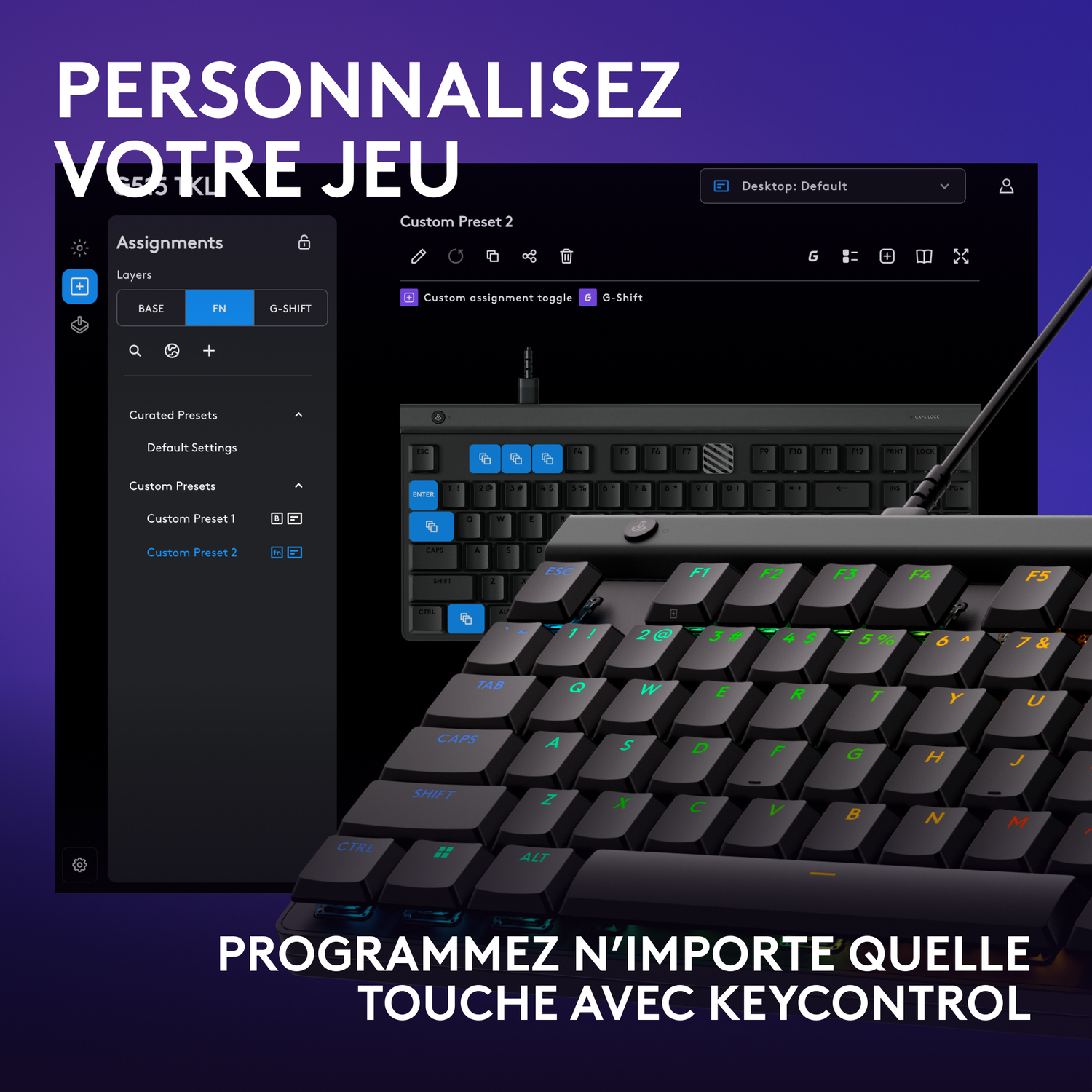 Un clavier et un écran d'ordinateur affichant une interface logicielle.