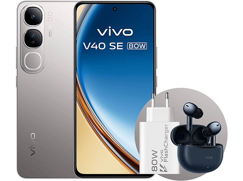 vivo V40 SE 5G, Titanium Silver, 256 GB, 8 6.67 AMOLED , Qualcomm Snapdragon® 4 Gen 2, 5000 mAh