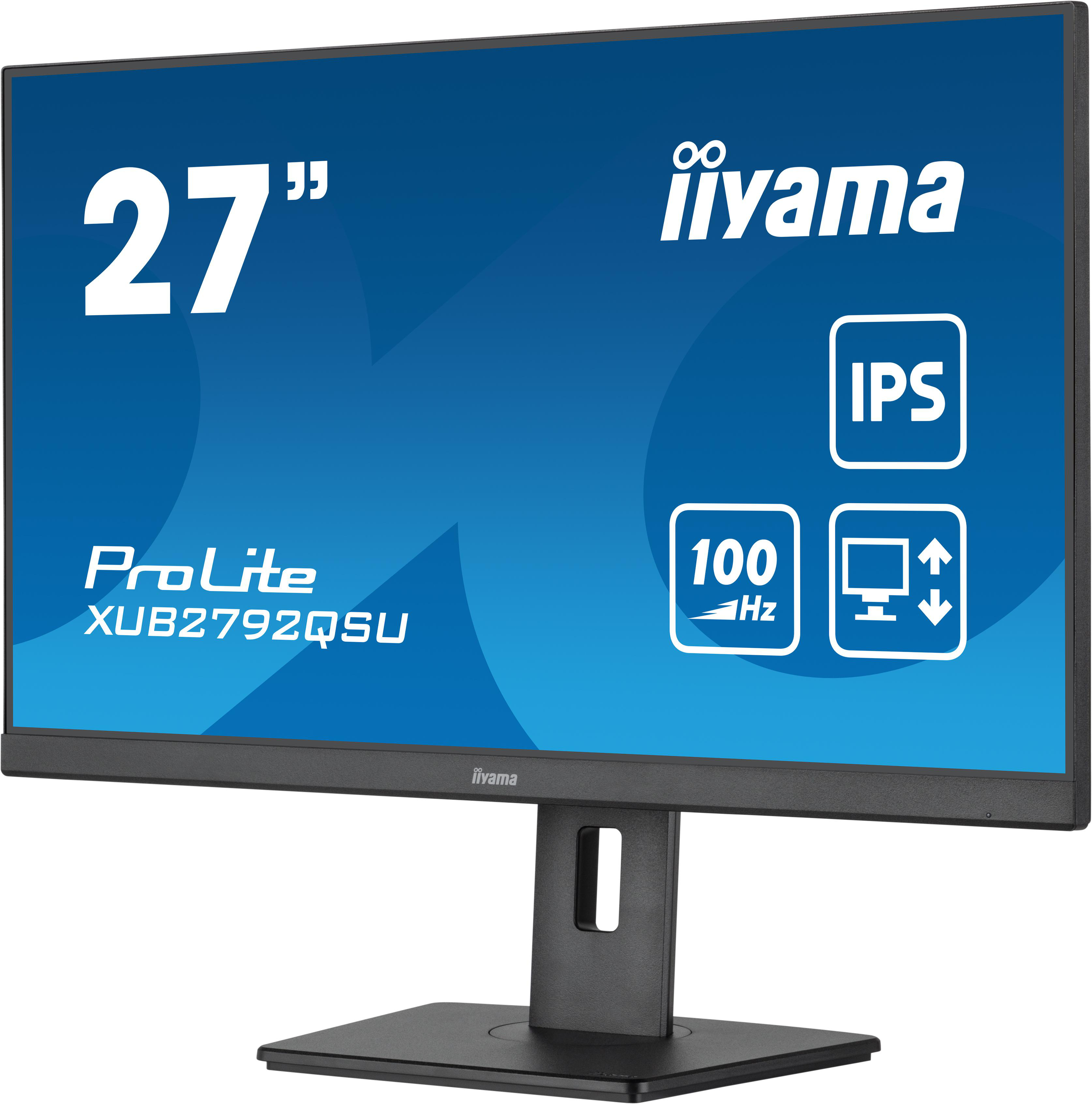 27-Zoll-Computermonitor, iiyama ProLite, mit IPS, 100 Hz Bildwiederholfrequenz.