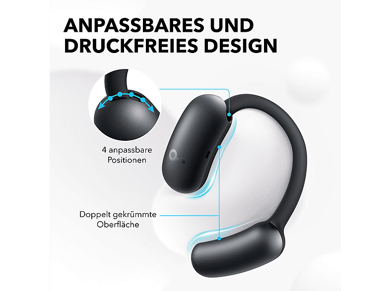 Anker Soundcore AeroFit 2 Kabellose Open-Ear Earbuds mit anpassbarem Halt, Schwarz; Bluetooth Kopfhörer — Foto 2 von 5