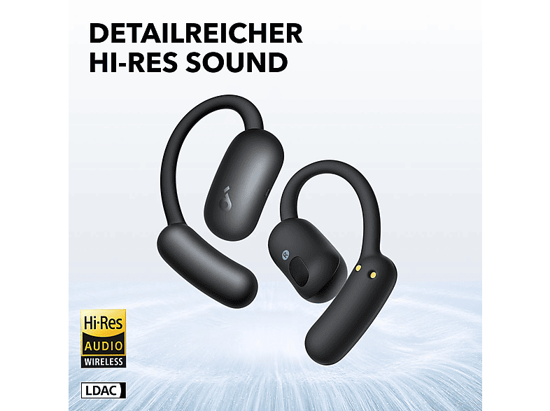 Anker Soundcore AeroFit 2 Kabellose Open-Ear Earbuds mit anpassbarem Halt, Schwarz; Bluetooth Kopfhörer — Foto 4 von 5