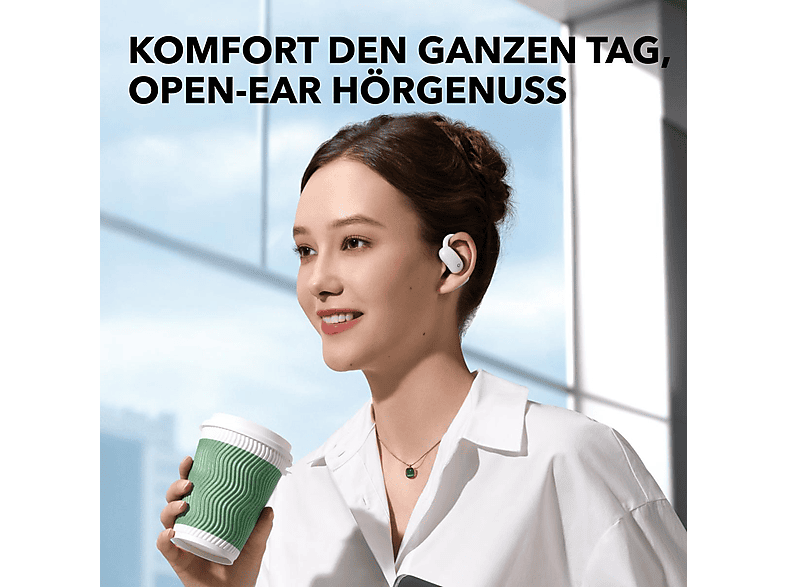 Thumbnail - SOUNDCORE BY ANKER Aerofit 2, Open-ear Kopfhörer Bluetooth Weiß
