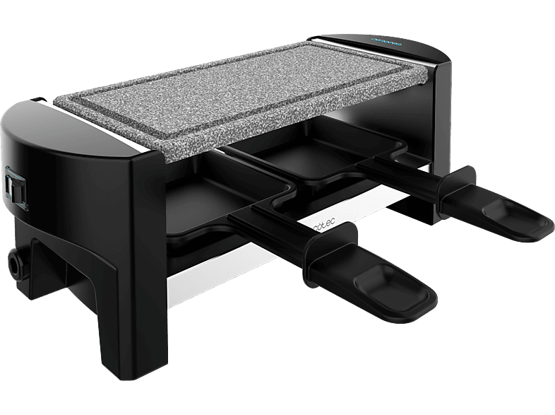 REACONDICIONADO Seminuevo Muy bueno Raclette - Cecotec Cheese&Grill 3200 Pocket AllStone, 320 W, 2 sartenes, Placa de asar piedra, Grey