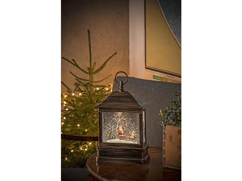 Thumbnail - KONSTSMIDE Weihnachtsmann und Kind LED Schneelaterne, Bronze, Warmweiß