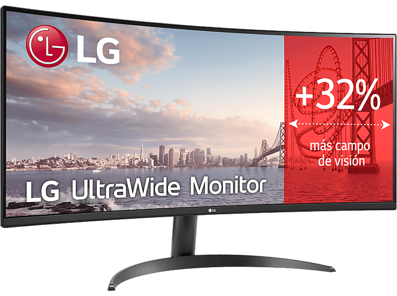 LG UltraWide™ 34WR50QK, 34 WQHD, 100 Hz, 5 ms, VA Curvo, 2x HDMI, HDR10, Negro