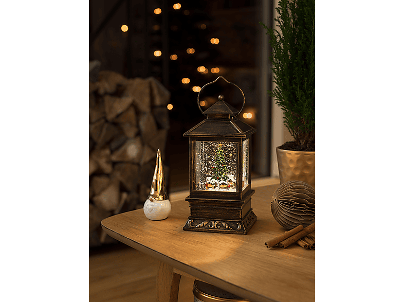 Thumbnail - KONSTSMIDE Schneelaterne Weihnachtsmarkt LED Schneelaterne, Braun, Warmweiß