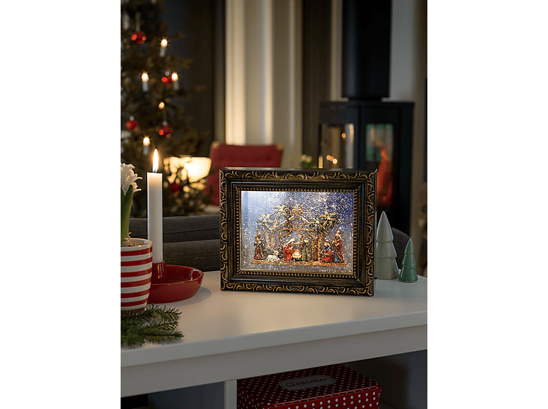 Thumbnail - KONSTSMIDE Bilderrahmen mit Krippe Leuchtdekoration, Braun, Warmweiß