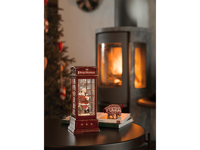 Thumbnail - KONSTSMIDE Telefonzelle mit Weihnachtsmann Leuchtdekoration, Rot, Warmweiß
