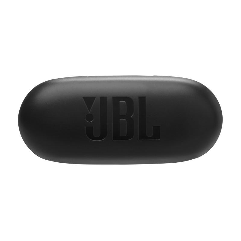 Schwarzes JBL-Ladecase. Das JBL-Logo ist weiß.