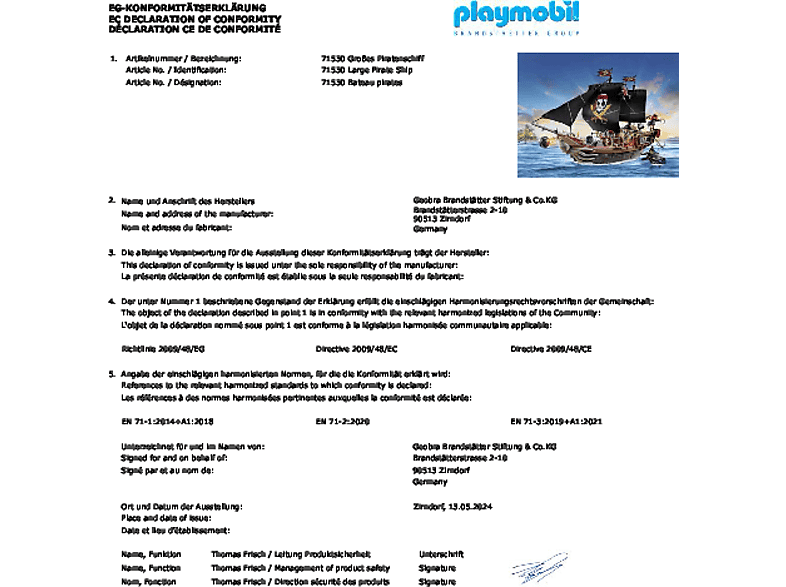 Playmobil 71530 Großes Piratenschiff (4-10 Jahren); Spielset — Foto 5 von 5