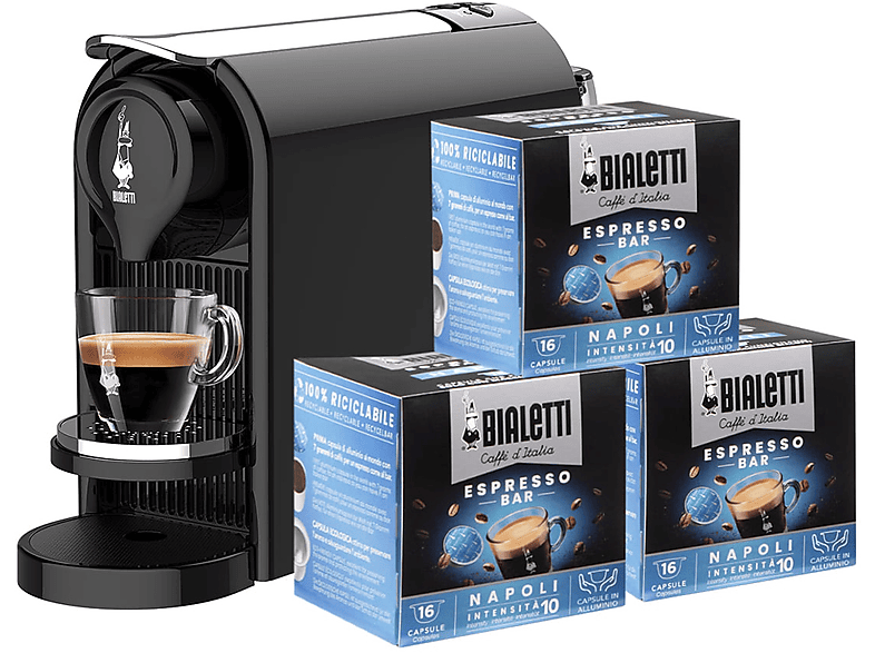 Bialetti Gioia Plus +48Caps Capsule, Nero