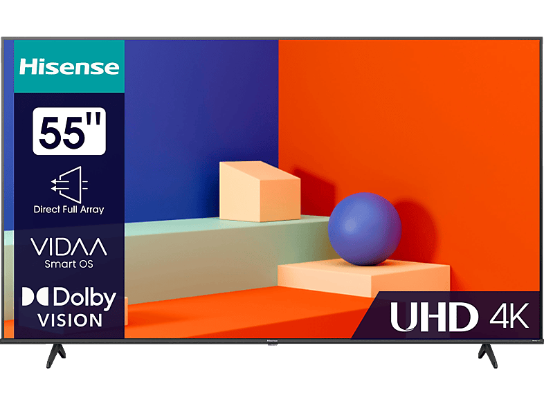HISENSE 55A6K LED TV (Flat, 55 Zoll / 139 cm, UHD 4K, SMART TV, VIDAA)