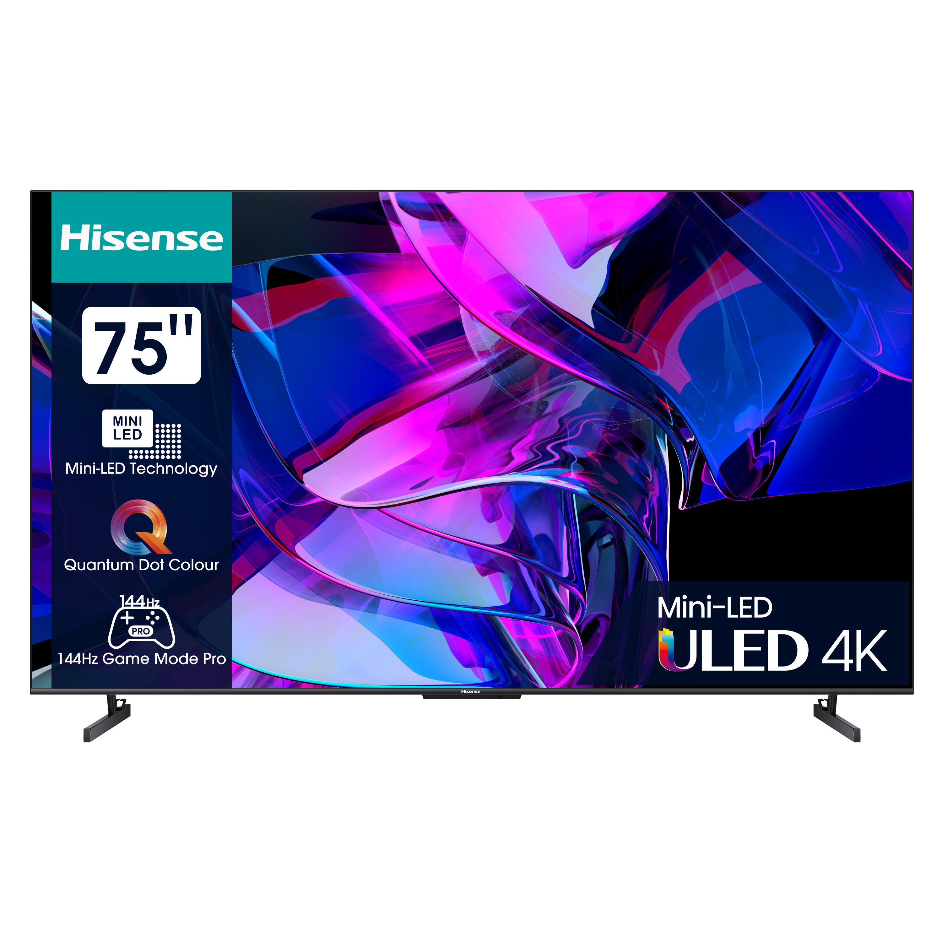 HISENSE 75U7KQ Mini LED TV (Flat, 75 Zoll / 189 cm, UHD 4K, SMART TV)