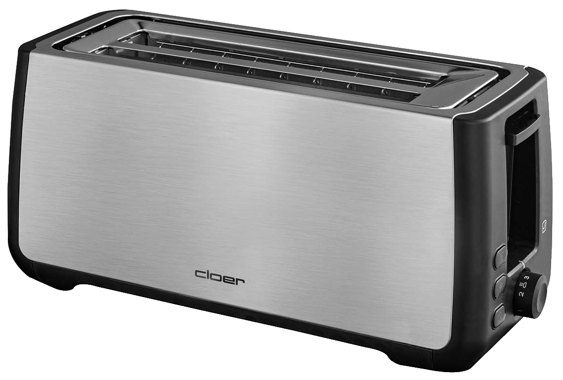 CLOER 3579 Inox XXL kenyérpirító, 4 szeletes, szabályozható, zsemlemelegítővel