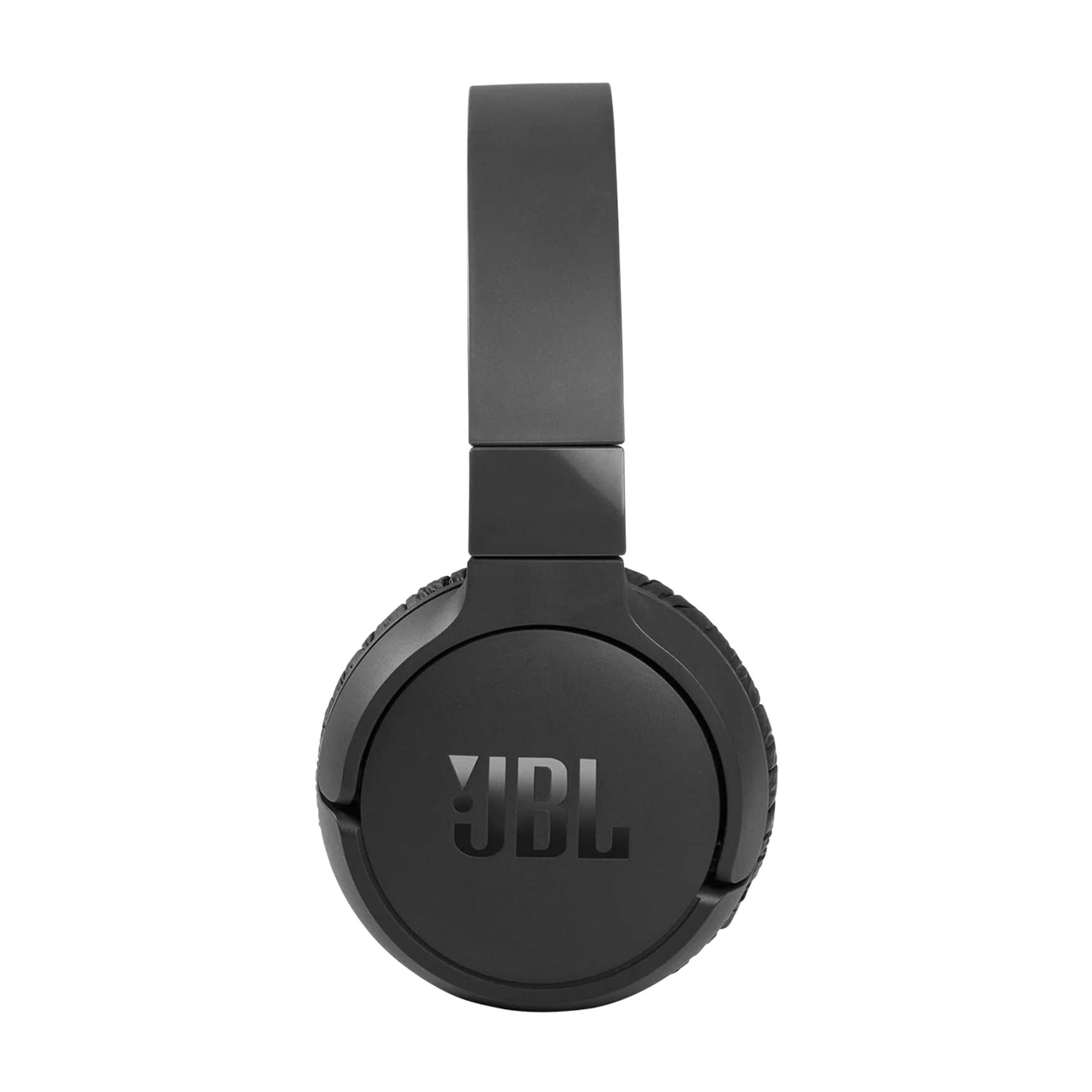 Cuffie JBL nere, vista frontale, con il logo JBL visibile.