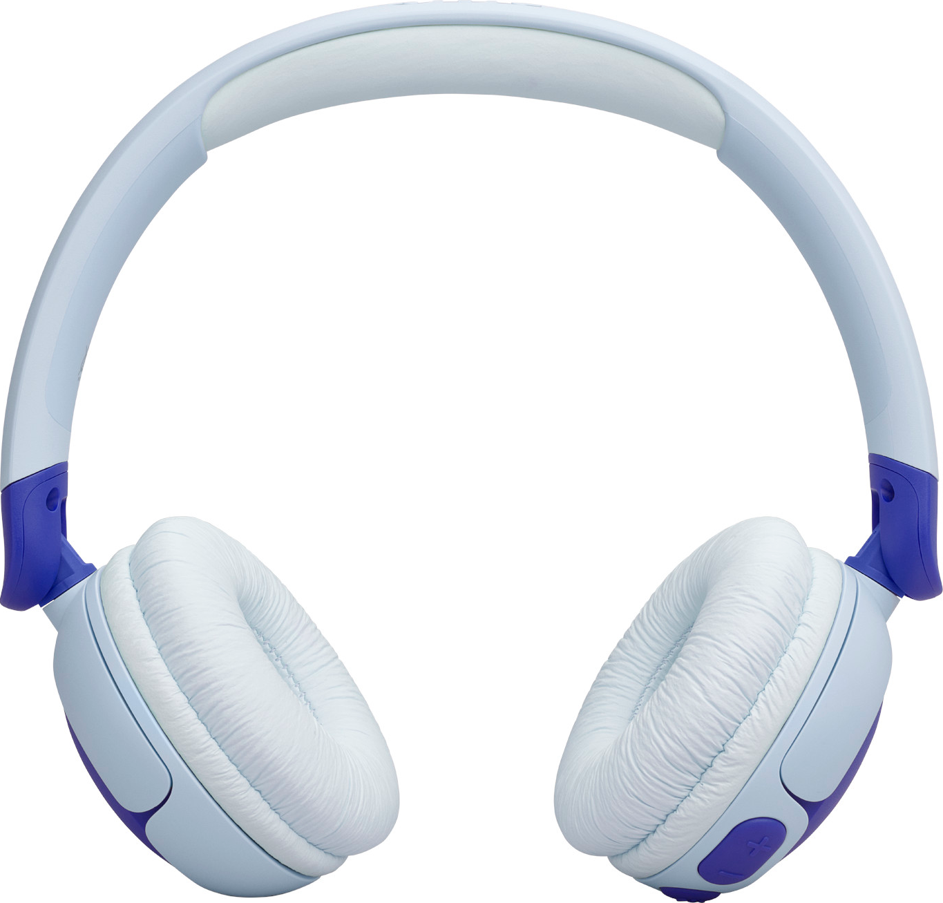 Casque blanc et violet, design circum-auriculaire, avec des accents violets.