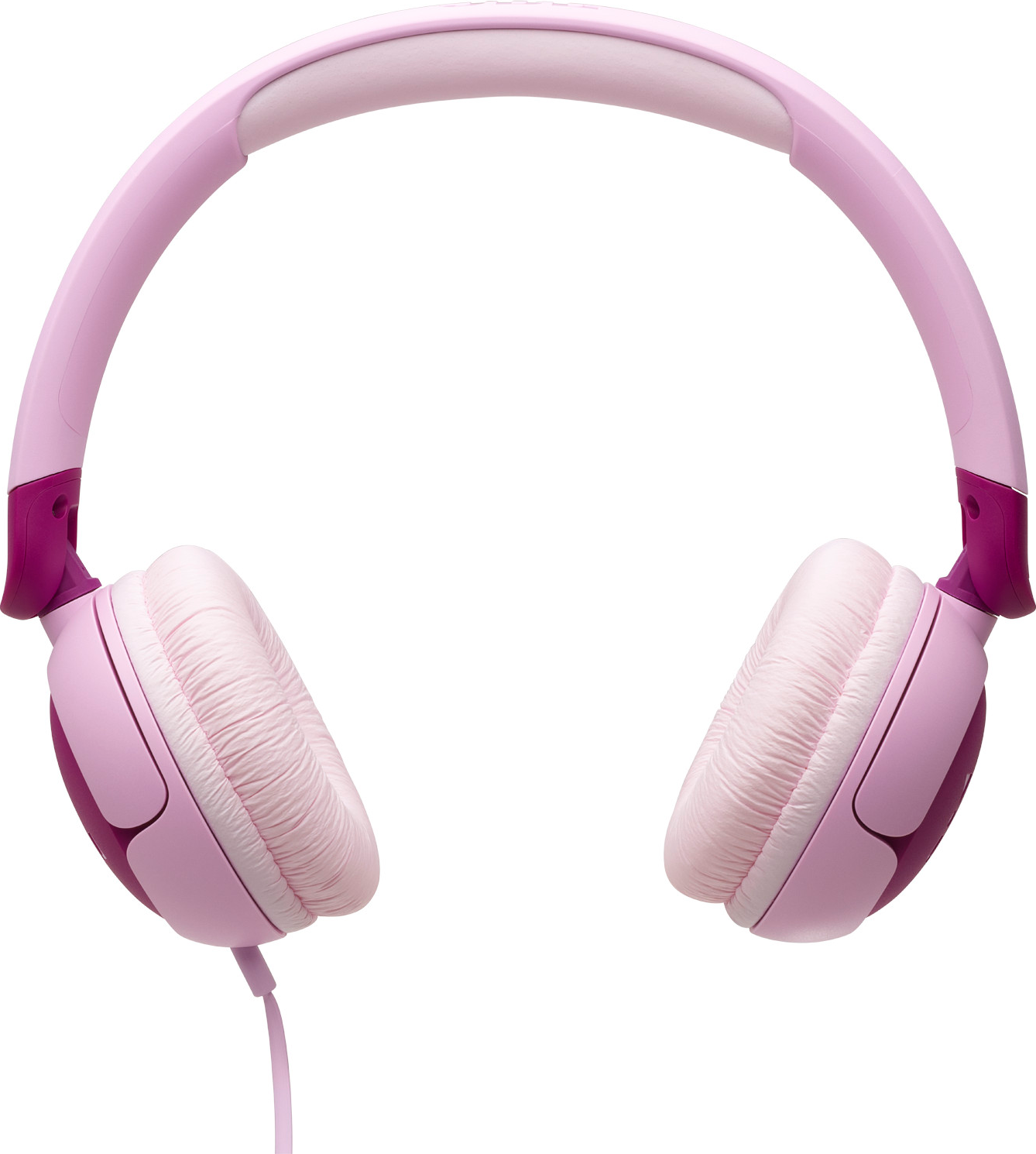 Pinke Kopfhörer mit rosa Bügel und Ohrmuscheln.