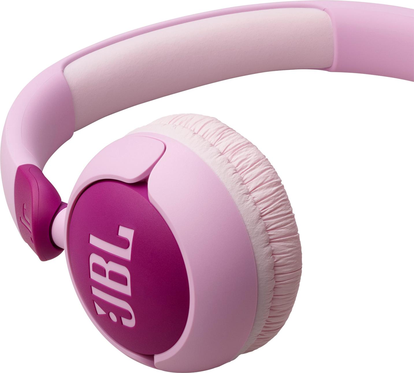 Ein rosa JBL-Kopfhörer mit dem JBL-Logo.