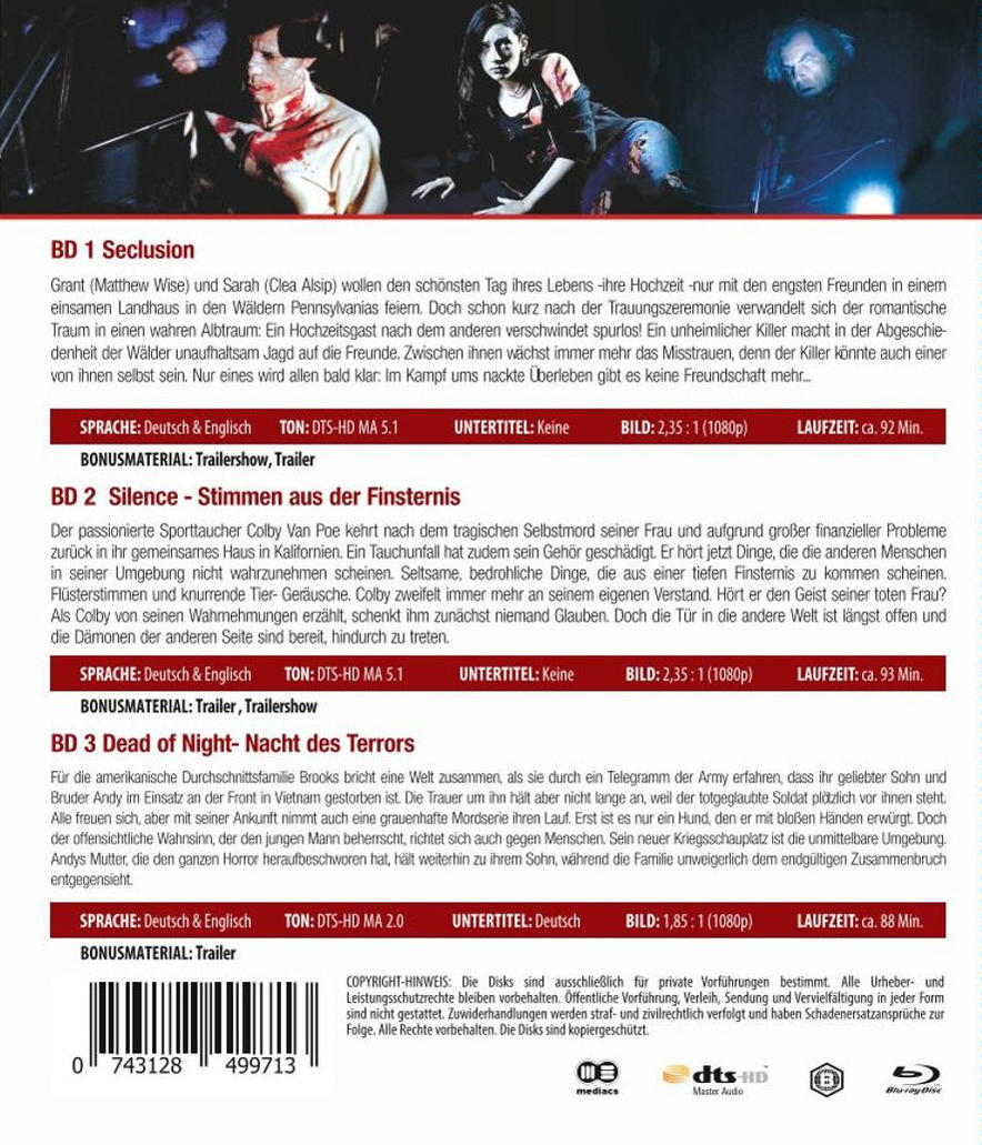DVD-Hülle mit Filmdetails und Bildern von Personen in einer Horrorszene.