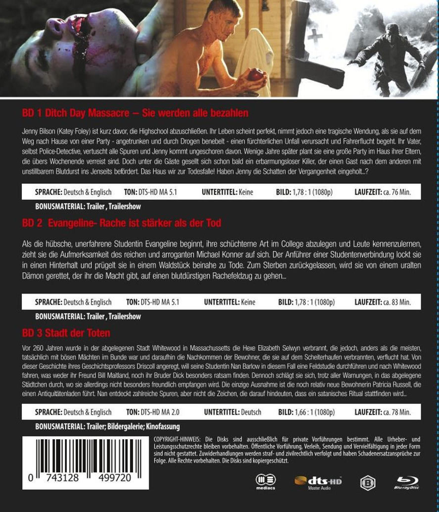 Eine DVD-Hülle mit Text auf Deutsch. Enthält Bilder von Filmszenen.