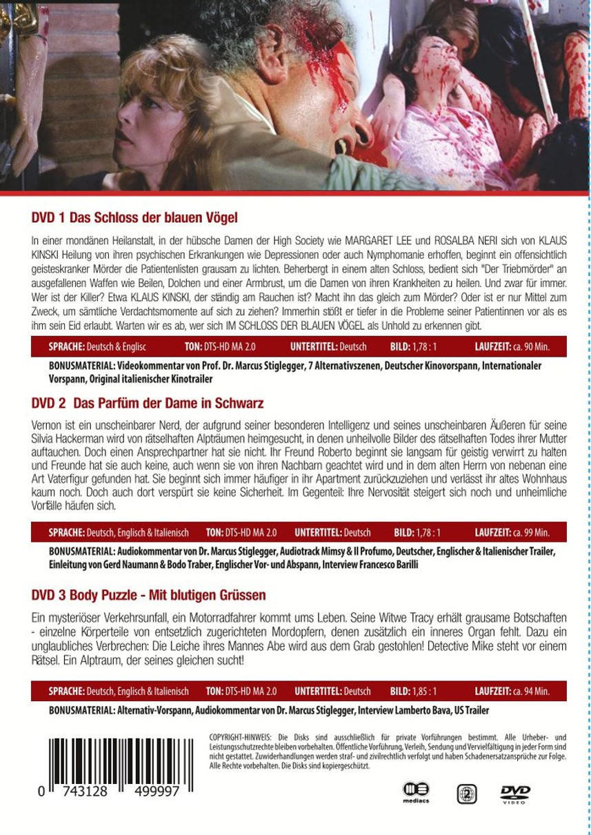 DVD-Hülle mit Filmtitel: Das Schloss der blauen Vögel. Bilder von Menschen.
