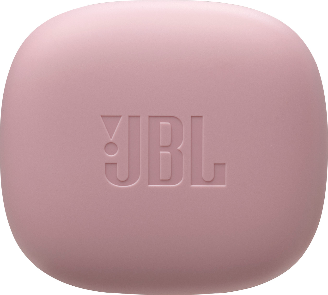 Rosa JBL Ohrhörer-Ladeetui, Draufsicht.