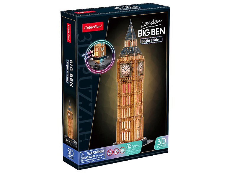 Puzzle 3D DANTE Cubic Fun Big Ben LED 32 elementy