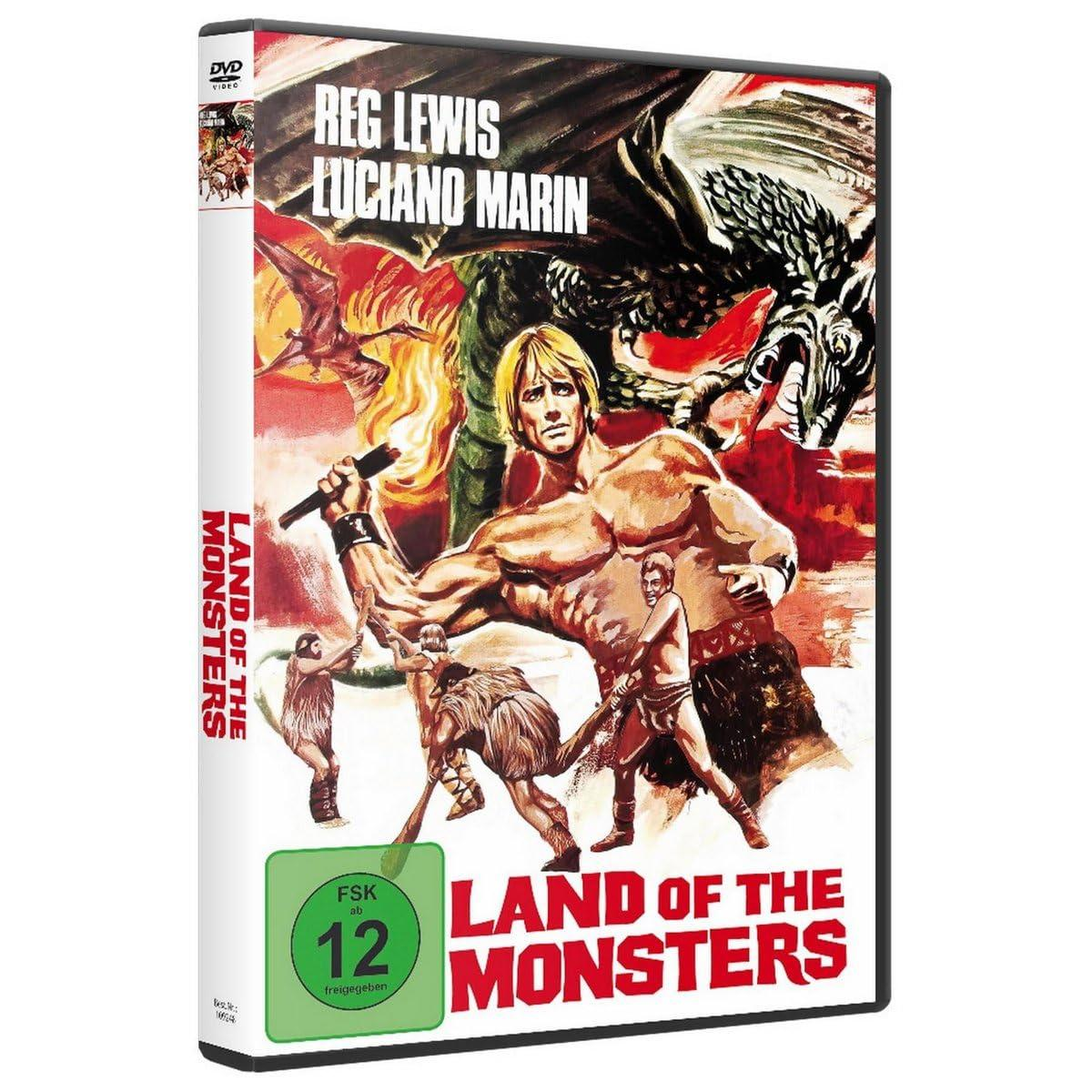 DVD-Cover: Land of the Monsters mit illustrierten Bildern.