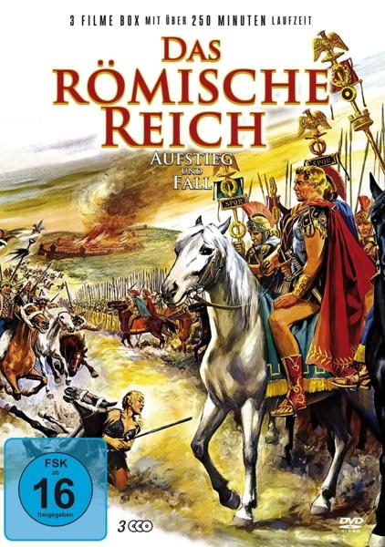 Filmcover mit Soldaten auf Pferden, einem brennenden Dorf und Text auf Deutsch.