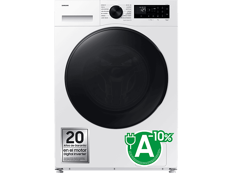 Samsung WD90DG5B15BEEC, 9 kg, 6 AI EcoBubble™, Air Wash, Blanco