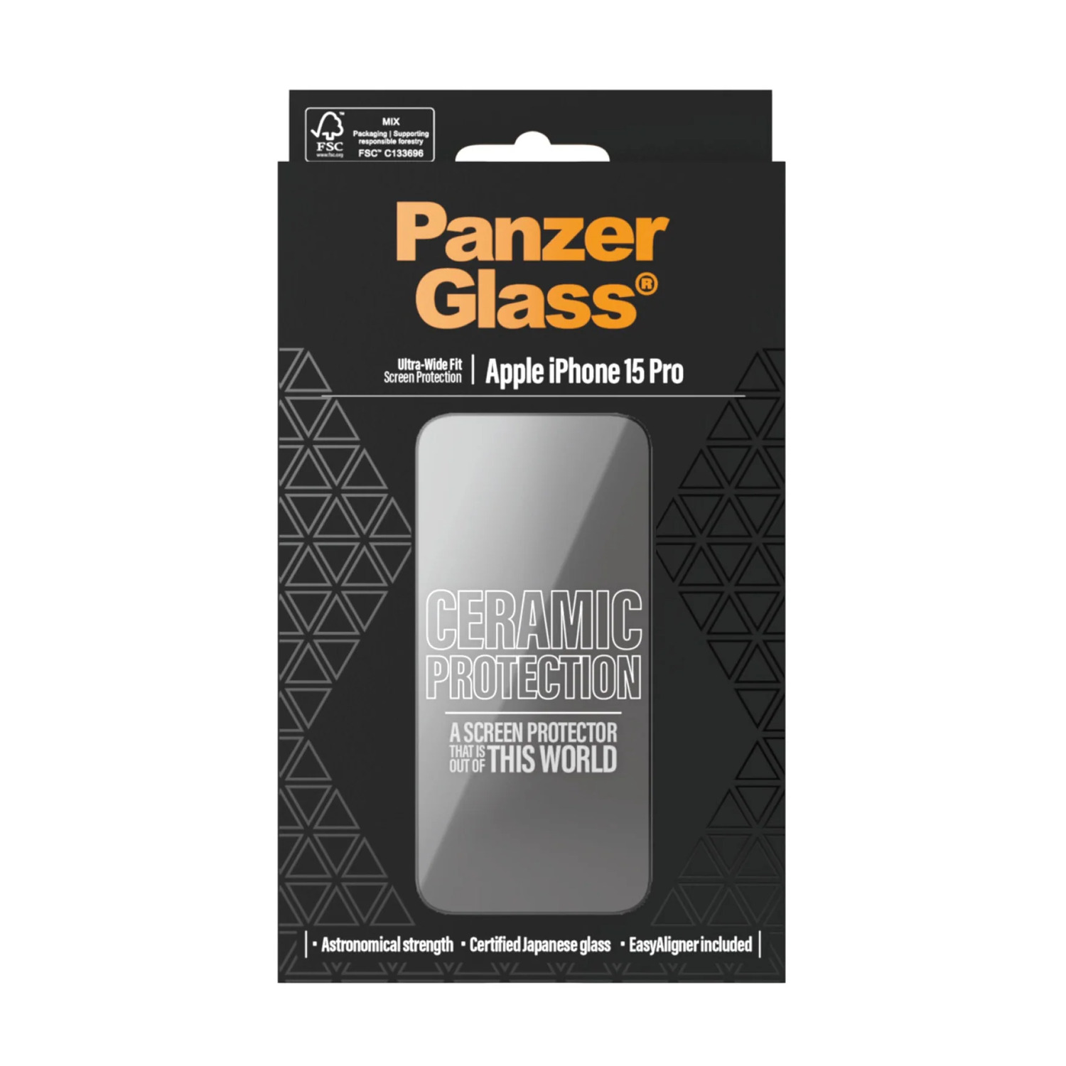 PANZERGLASS Protection d'écran Ceramic Ultra-Wide Fit iPhone 15 Pro (2838)