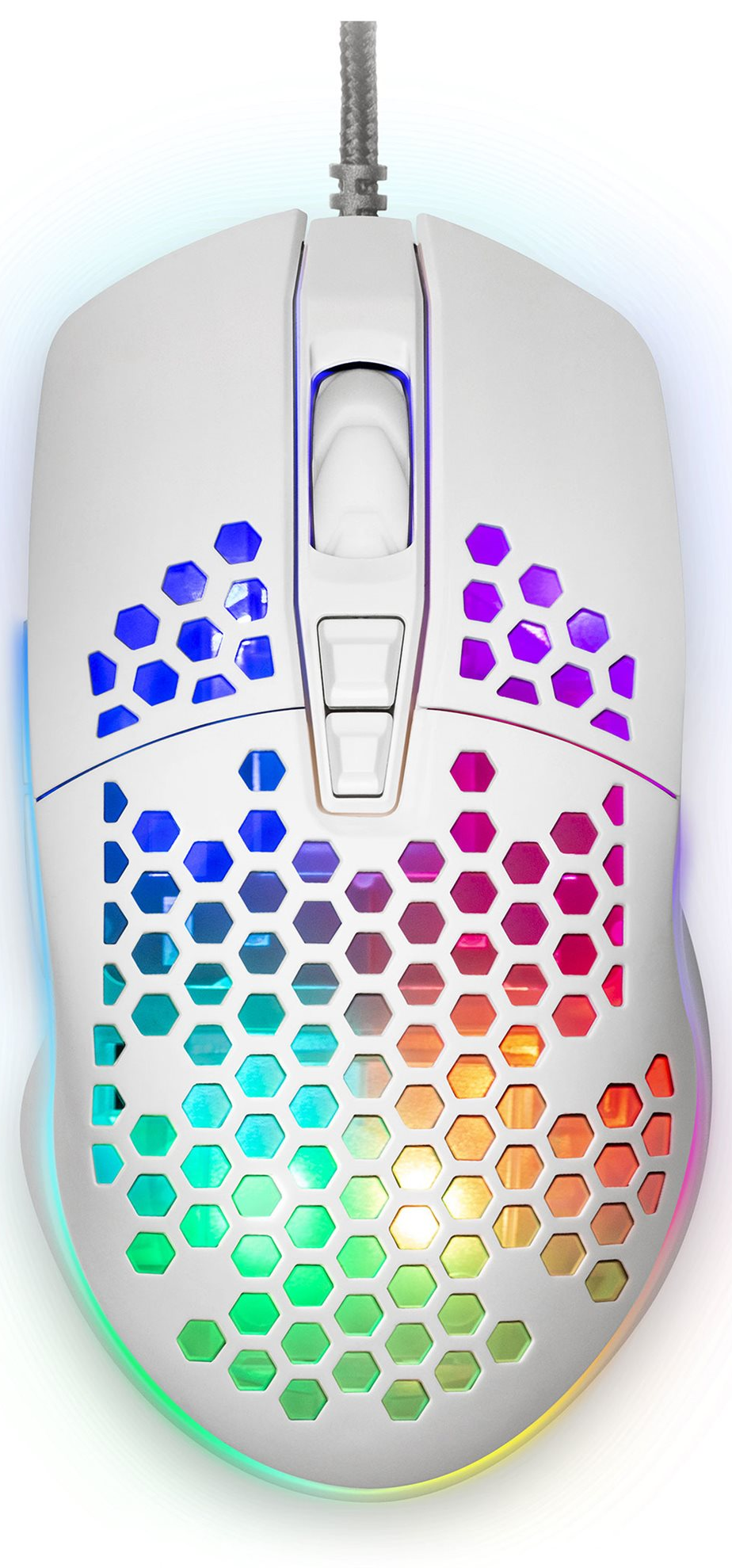 YENKEE YMS 3030WE SHOTGUN vezetékes optikai egér, 6400 DPI, 7 gomb, méhsejt borítás, fehér (45015502)