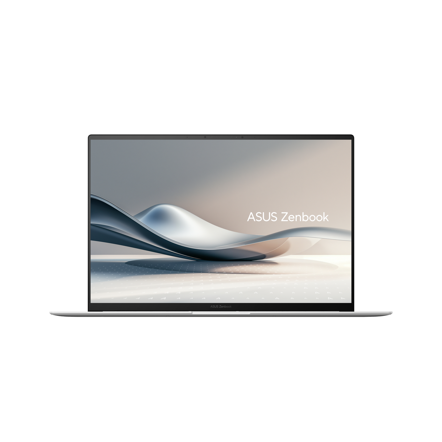 Un portátil con las palabras 'ASUS Zenbook' en la pantalla.